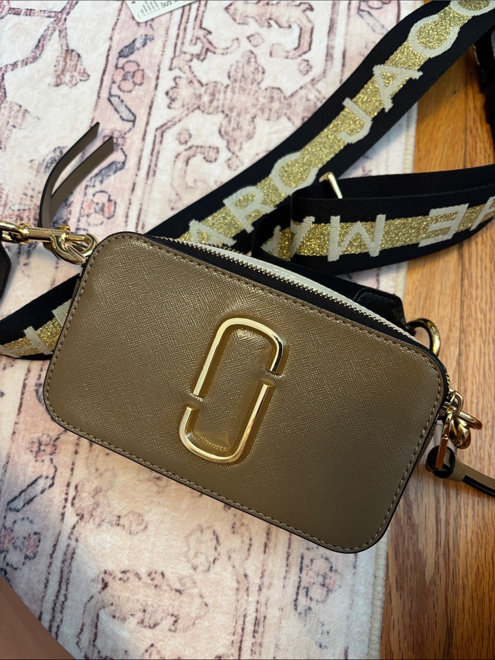 Marc Jacobs Small Crossbody Camera Bag in Metallic Gold-Tan